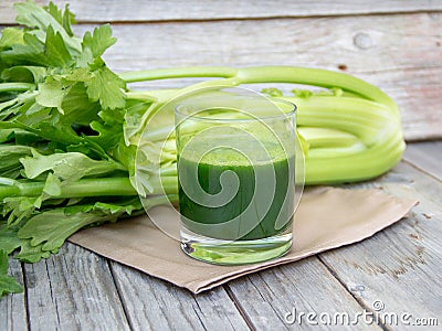 Fresh celery smoothie juice Stock Photo