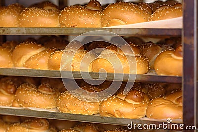 Fresh Challah. Jewish traditional bread for shabbat. Stock Photo