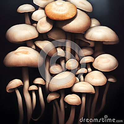 Fresh champignon mushrooms, on white background Stock Photo
