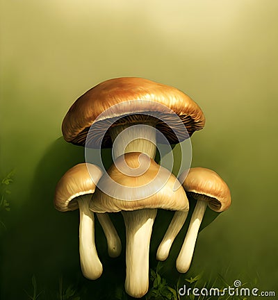 Fresh champignon mushrooms, on white background Stock Photo