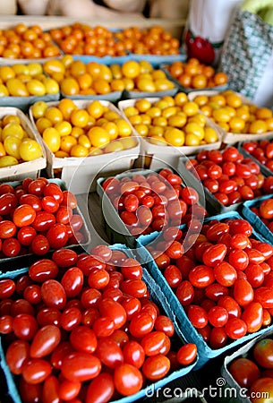 Fresh cherry & grape tomatoes Stock Photo