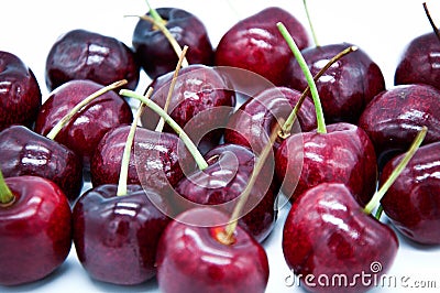 Fresh cherry red fruit group. Stock Photo