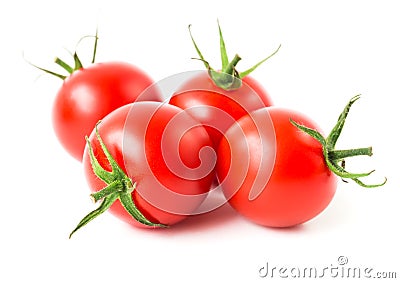 Fresh cherry tomatoes on white background, raw food and vegetable Stock Photo