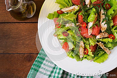 Fresh chicken salad Stock Photo