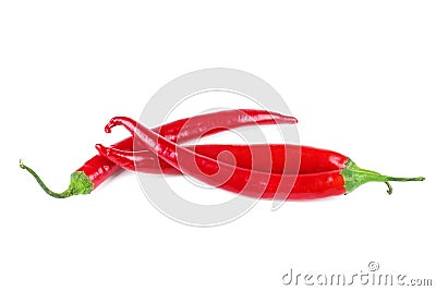 Fresh chili peppers isolated on white background Stock Photo