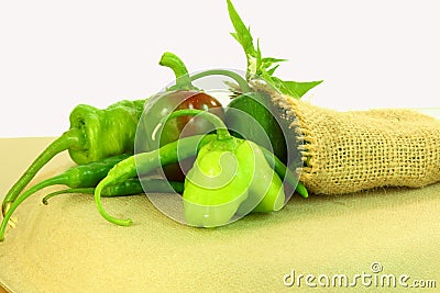 Fresh chili peppers varieties Stock Photo