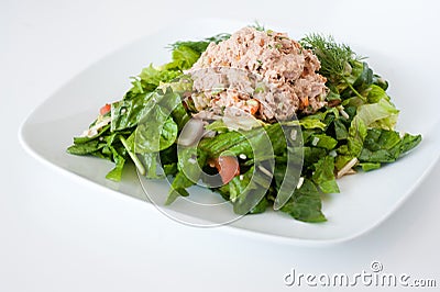 Fresh chopped tuna salad Stock Photo