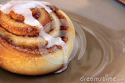 Fresh Cinnamon Bun Stock Photo