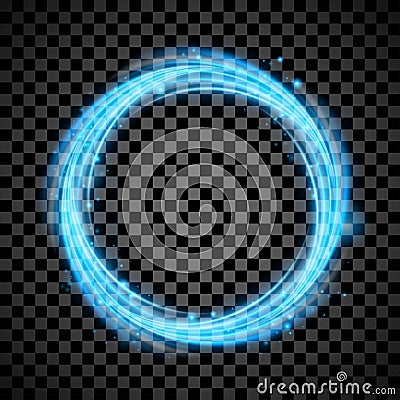 Fresh clean swirling circle. Air flow. Blue vortex background. Transparent vector effect. Vector Illustration