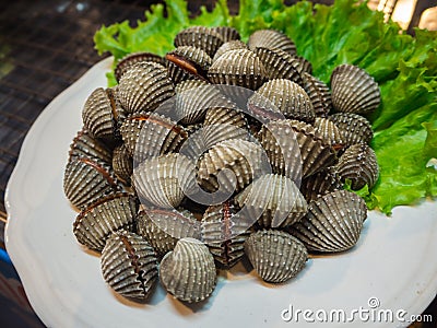 Fresh cockle in dish Stock Photo