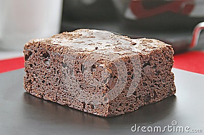 Fresh cocoa cake on plate Stock Photo