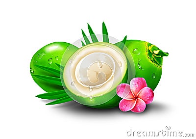 Fresh coconut Green desire Southeast Asia Stock Photo