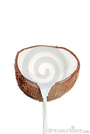 Fresh coconut and milk Stock Photo