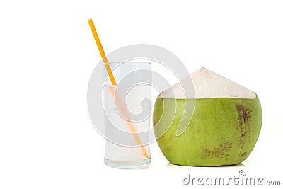 Fresh coconut water with coconut Stock Photo