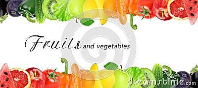 Fresh color fruits and vegetables Stock Photo