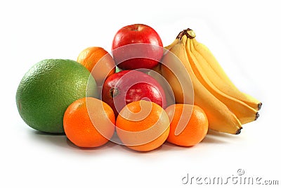 Fresh colorful fruits isolated Stock Photo