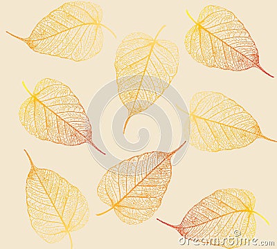 Fresh colorful leaves background. Vector Illustration