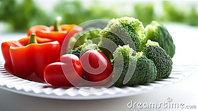 Fresh and Colorful Vegetable Plate Stock Photo