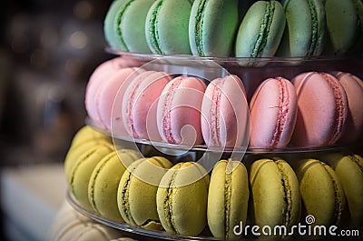 Fresh colourful delicious macaron sweets Stock Photo