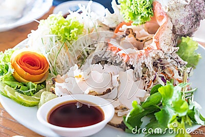 fresh conch sashimi Stock Photo