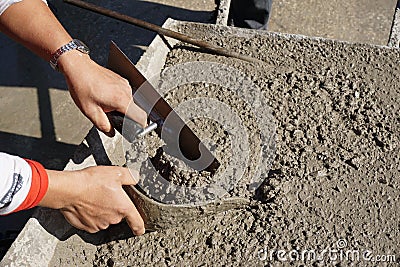 Fresh concrete sampling for testing Stock Photo