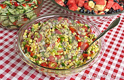 Fresh corn salad Stock Photo