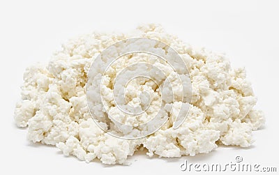 Fresh cottage cheese isolated Stock Photo