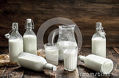 Fresh cows milk. Stock Photo