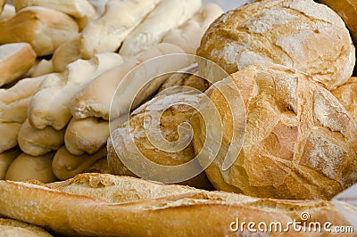 Fresh crusty white bread Stock Photo