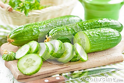 Fresh cucumbers Stock Photo