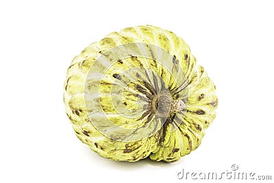 Fresh Custard Apple or Ripe Sugar Apple Fruit Annona, sweetsop on white background on with clipping path / well-branch Stock Photo