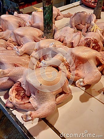 Fresh Cut Chicken with Tender Meat Stock Photo