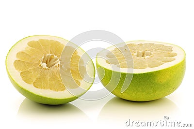 Fresh cut honey pomelo fruit Stock Photo