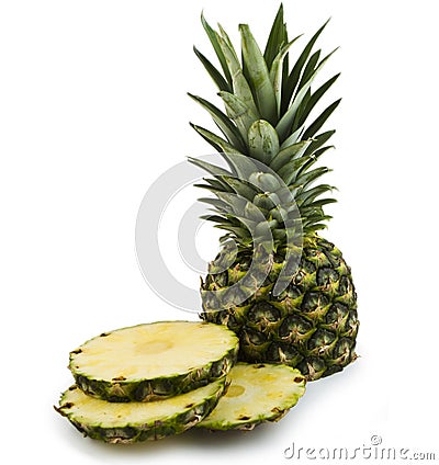 Fresh cutted pineapple Stock Photo