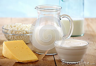 Fresh dairy products Stock Photo