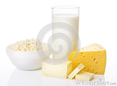 Fresh dairy products Stock Photo