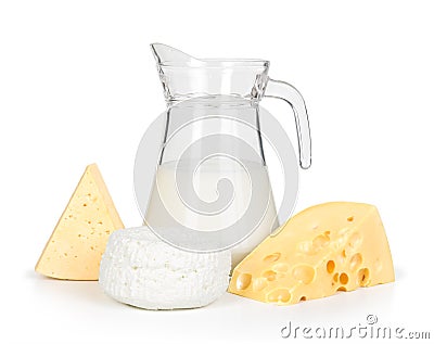Fresh dairy products Stock Photo