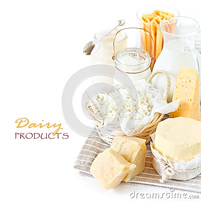 Fresh dairy products. Stock Photo