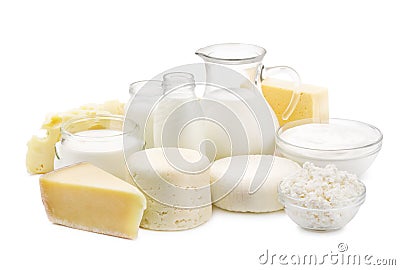 Fresh dairy products Stock Photo