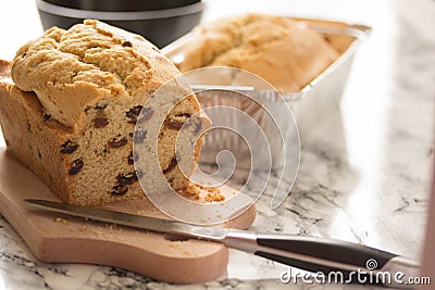 Fresh delicious cupcake with raisins Stock Photo