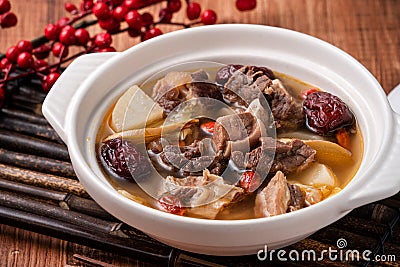 Delicious mutton hot pot in Taiwan Stock Photo