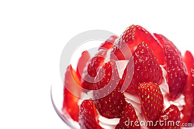 Fresh dessert with strawberry and cream Stock Photo