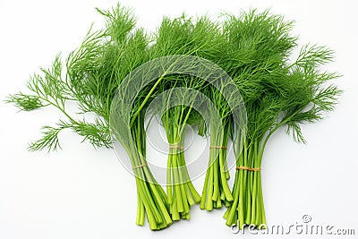 fresh dill vegetable on white background, ai generated Stock Photo