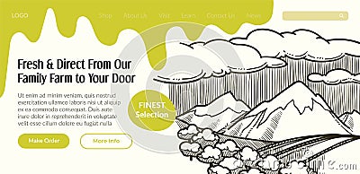 Fresh and direct from family farm to your door Vector Illustration