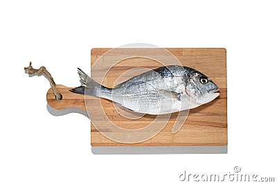 Fresh dorade gifthead fish on the cutting board Stock Photo