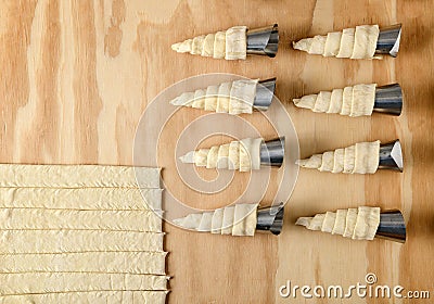 Fresh dough cones Stock Photo