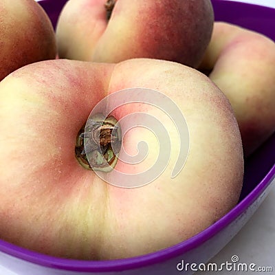 Fresh doughnut peach fruit Stock Photo