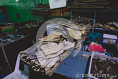 Fresh Dried Fish for Sale on the Local Maldivian Market in Male City, Stock Photo