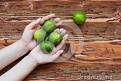 Fresh drink photo of home made limonade on wooden background Stock Photo