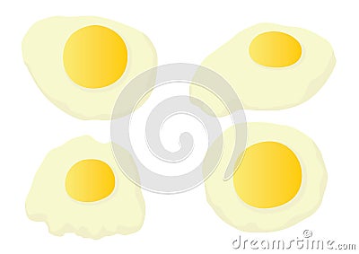 Fresh eggs from the farm on white background Cartoon Illustration